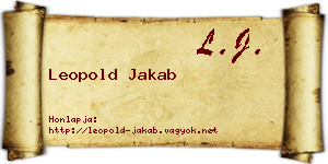 Leopold Jakab névjegykártya